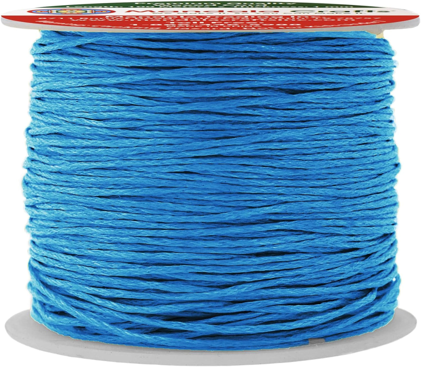 Mandala Crafts 1mm 109 Yards Deep Sky Blue Cotton Waxed Cord for Jewelry Making Bracelet Cord Waxed String - Beading String Thread Jewelry Cords for Necklaces String