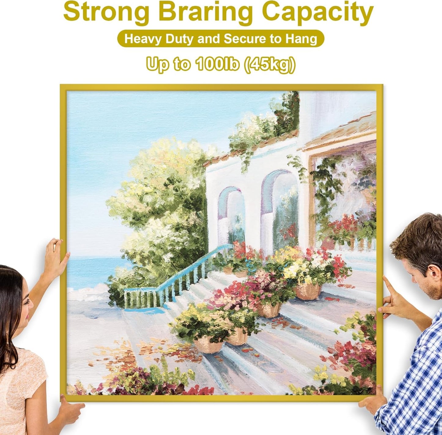 88Pcs Heavy Duty Picture Hanging Wire Kit, Include 50Ft Stainless Steel Wire Picture Hanging for Photo Mirror Frame, up to 110lbs, D Ring, Picture Hangers, Screws, Hanging Hooks, Nails, Level