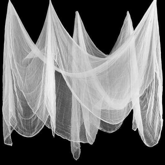 Boao Halloween Cheese cloth 39.37 x 393.7 Inch White Cheesecloth Roll for Crafts Large Cotton Muslin Gauze Fabric for Halloween Outdoor & Indoor Spooky Decoration