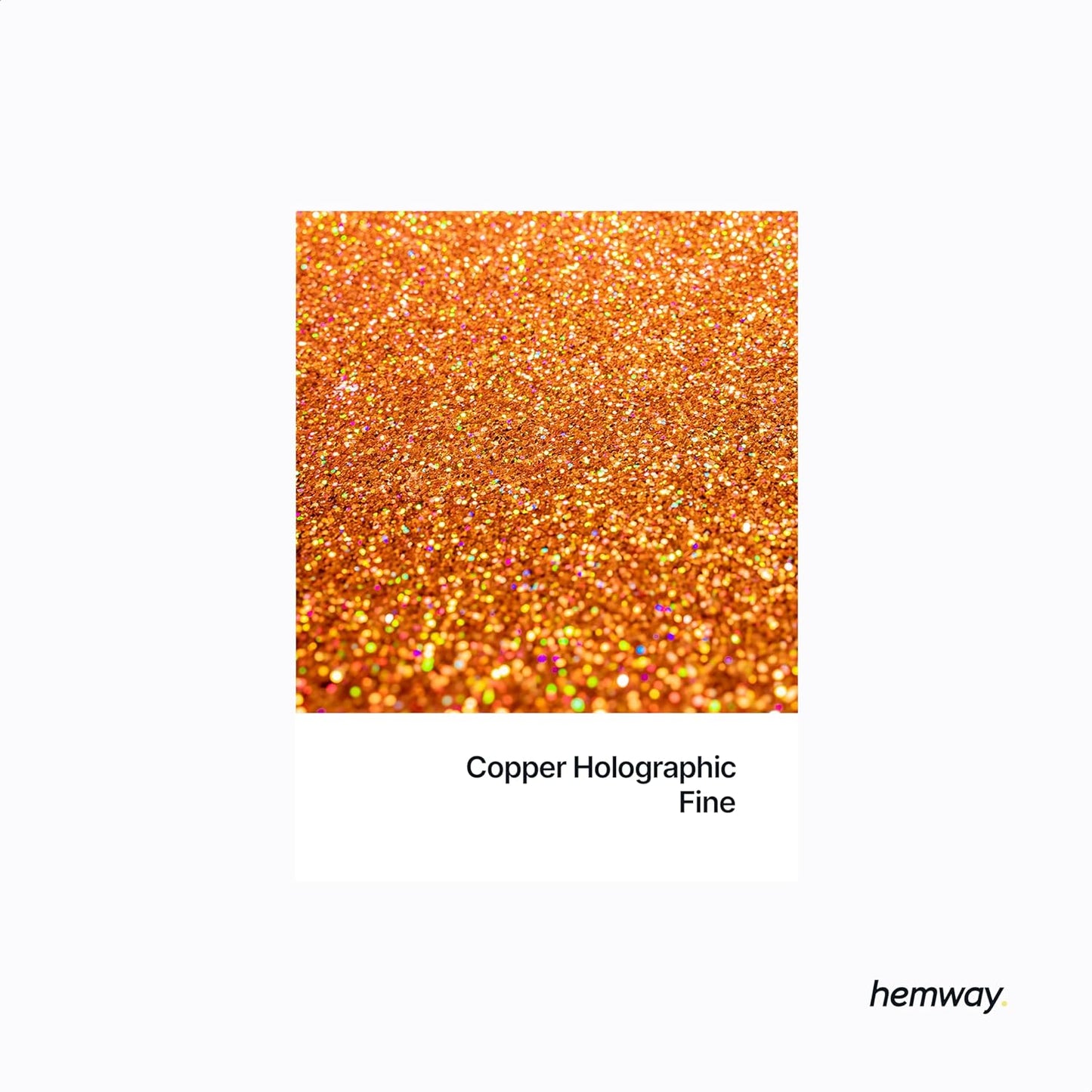 Hemway Polyurethane & Epoxy Resin Glitter 100g / 3.5oz Metallic Crystal Flake Additive for Flooring Jewelry Tumblers Glass Pigment - Fine (1/64" 0.015" 0.4mm) - Copper Holographic