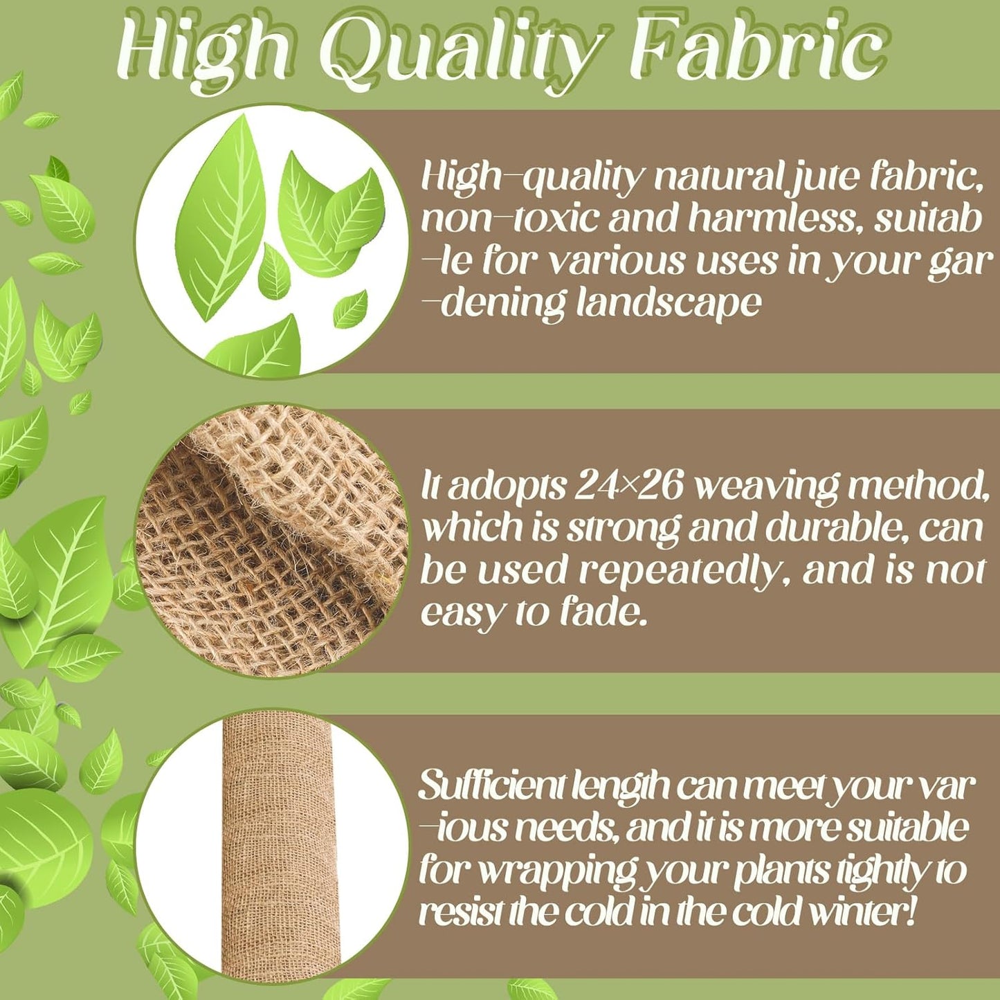 Buryeah 60 Inch x 15 ft Burlap Fabrics Roll Natural Jute Burlap Tree Wraps Protector Winter Frost Plant Blankets Cloth Weed Barrier Fabric Garden Plants for Winter Outdoor Trees Shrubs Party