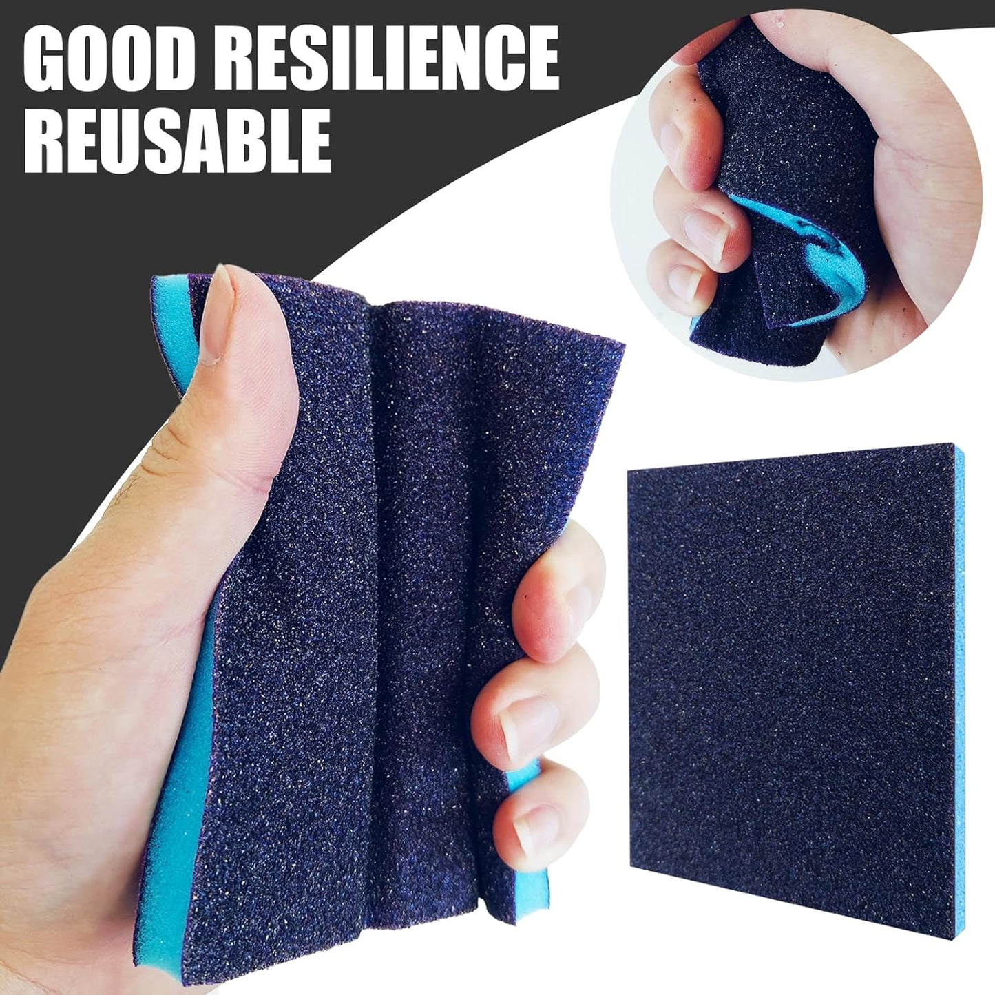18pcs Sanding Sponge Kit 60, 80, 120, 180, 220, 320 grit, Soft Sanding Blocks Washable and Reusable, Double-Sided Sponge Sanding Blocks Wet Dry Sandpaper Pad for Wood Metal Furniture Paint
