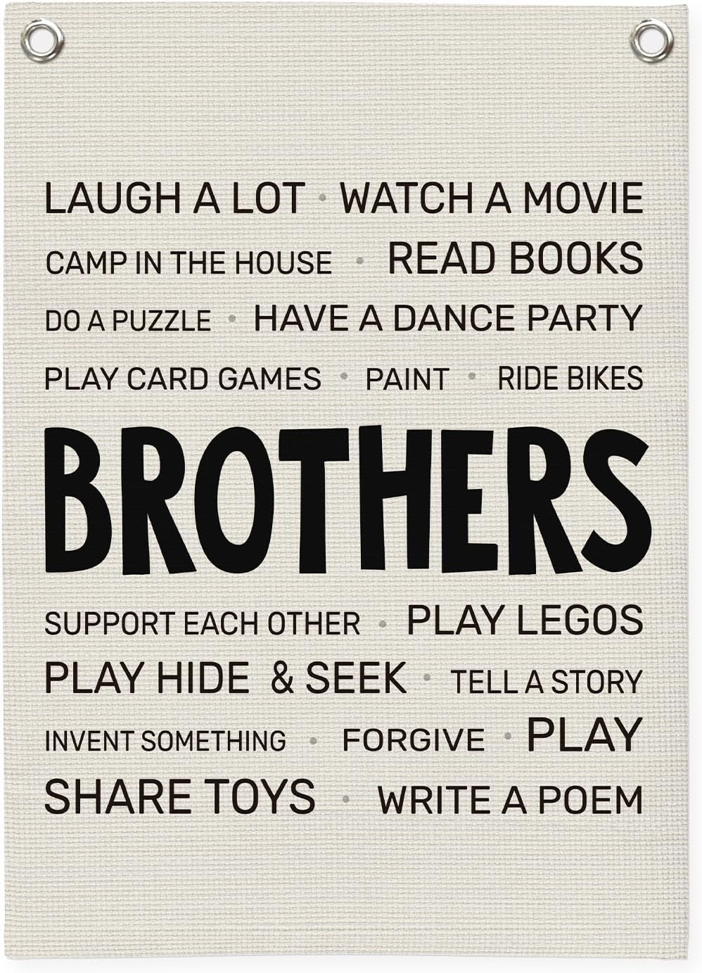 Boys Room Decor,Brothers Make The Best Friends Toddler Room Banner,Playroom Linen Canvas Wall Hanging Flag Decor for Nursery,Playroom,Bedroom,Living Room 18x25 Inch