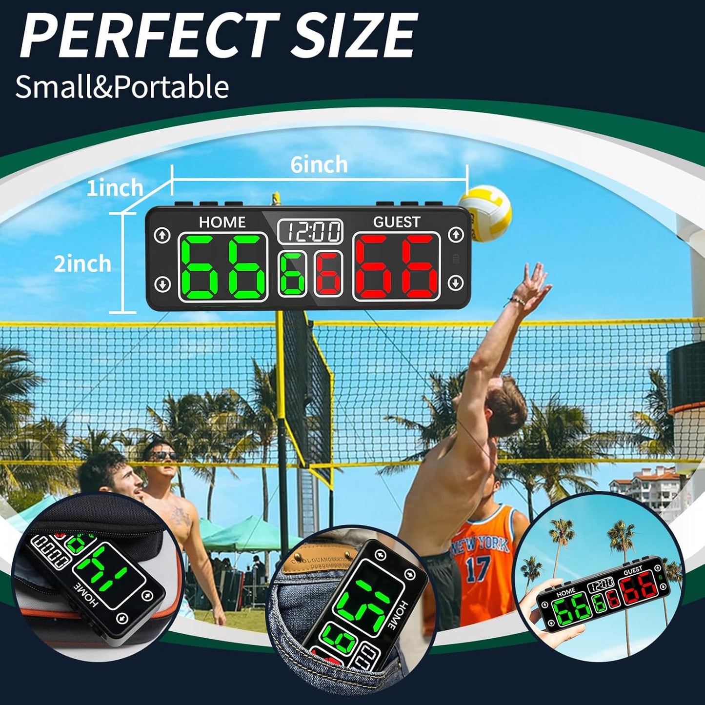 YZ Upgraded Digital Scoreboard with Timer, Mini Magnetic Electronic Scoreboard, LED Portable Scoreboard Basketball, Cornhole Score Keeper for Indoor&Outdoor Games