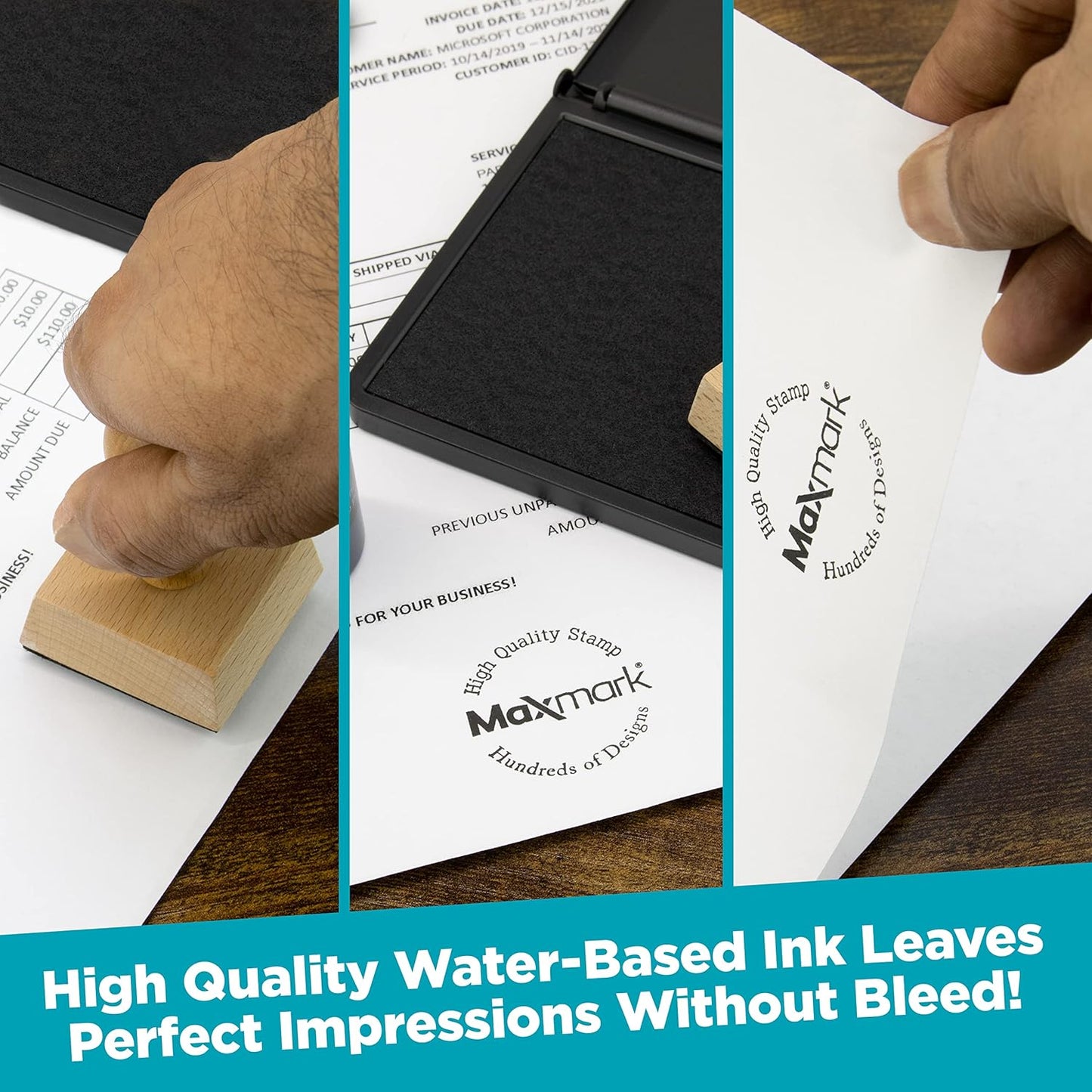 MaxMark Premium Refill Ink for self Inking Stamps and Stamp Pads, Light Blue Color - 1 oz.