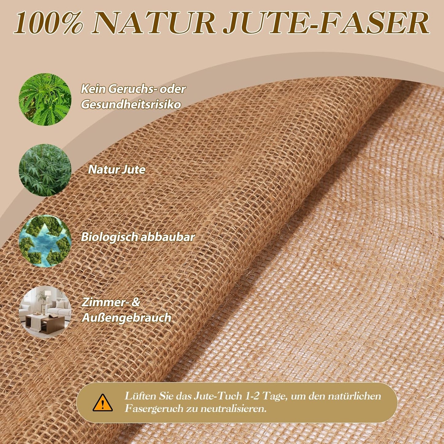 40" x20 Feet Premium Natural Burlap Fabric Roll – Multipurpose for Gardening, Weddings, Crafts & Holiday Decor – Wedding Aisle Runner, Halloween/Christmas Burlap, Weed Barrier & More
