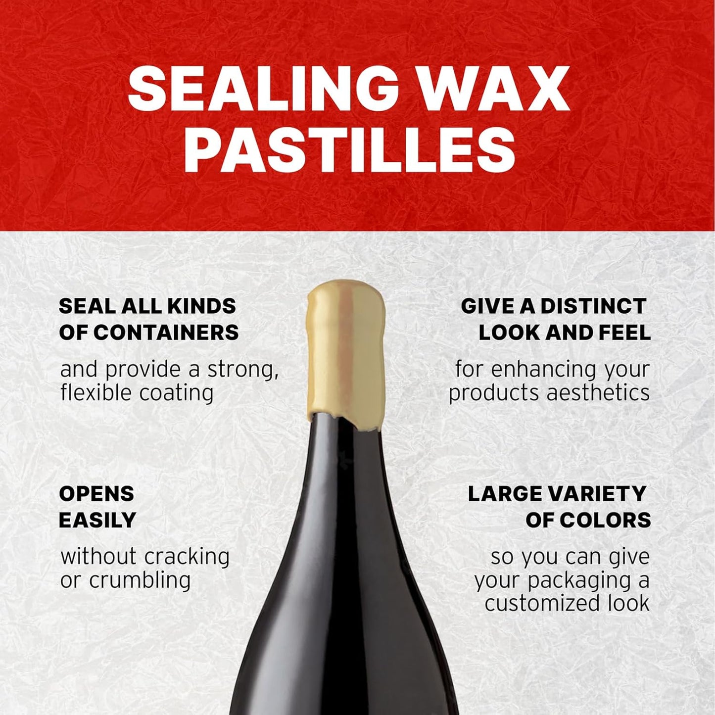 Blended Waxes, Inc. Bottle Sealing Wax, Pastille Wax Seal Beads For Wine, Beer, and Liquor Bottle Sealing, Seals Between 25-30 Bottles, 1 lb, Honey