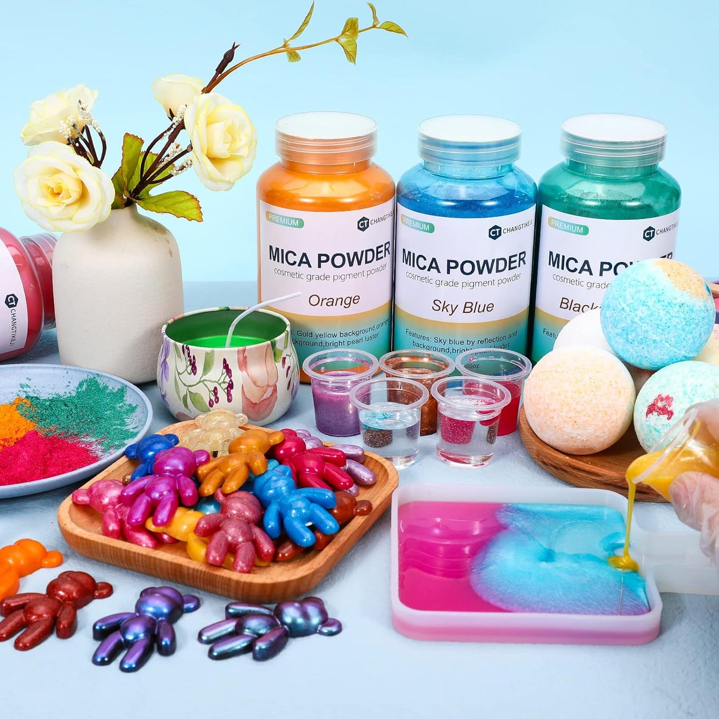Mica Powder,200g/7.23oz Large Jar,Lilac Pearl Mica Powder Pigment for Epoxy Resin，Lip Gloss，Paint，Dye，Soap Making，Nail Polish,Candle Making,Bath Bombs