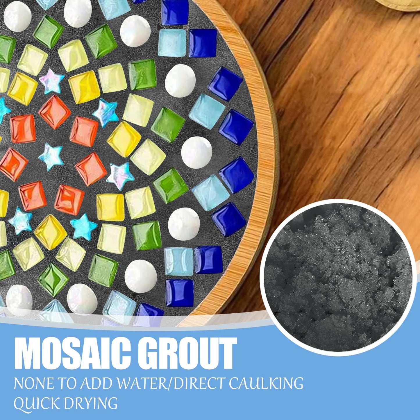 Mosaic Crystal Grout, Mosaics Tile Tools, Mosaic Tile Accessories – Essential for Handmade Grouting and Perfect for DIY Craft Projects (Gray, 4.5oz)