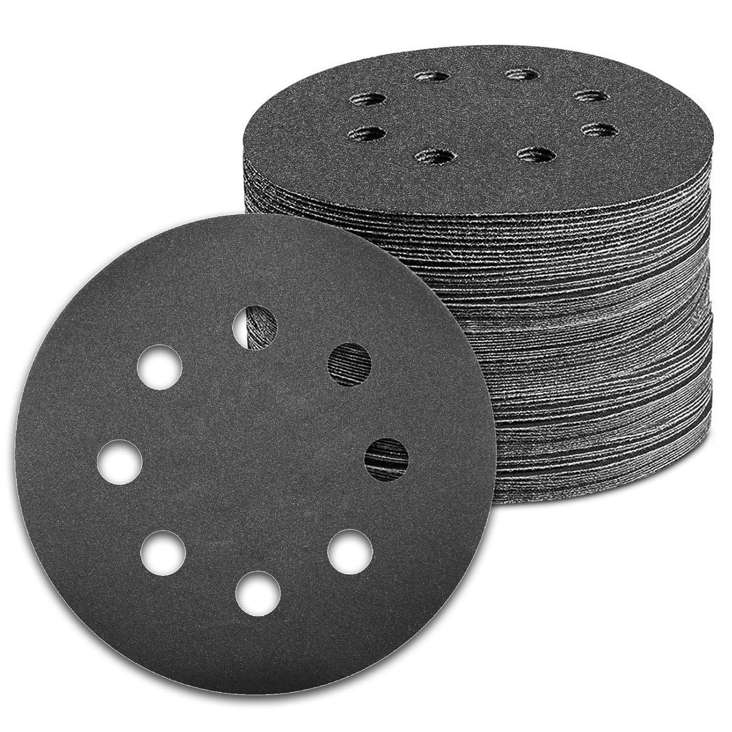 100 Pcs 5 inch Wet Dry Sanding Discs Grit 800 Hook and Loop 8 Hole Silicon Carbide Orbital Sander Sandpaper