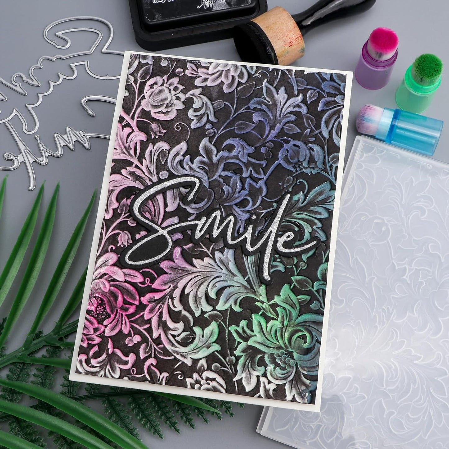 BAOFALI 3D Flowers Theme Plastic Embossing Folders Phoenix for DIY Scrapbooking Photo Album Card Paper Craft Decoration for Card Making,Embossing Template Paper Card Embossing Stencil