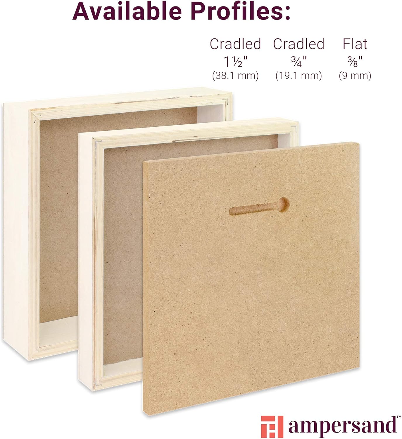Ampersand Art Supply Wood Gesso Art Painting Panel: Canvas Texture, 3/8 Inch Depth, 4" x 4"