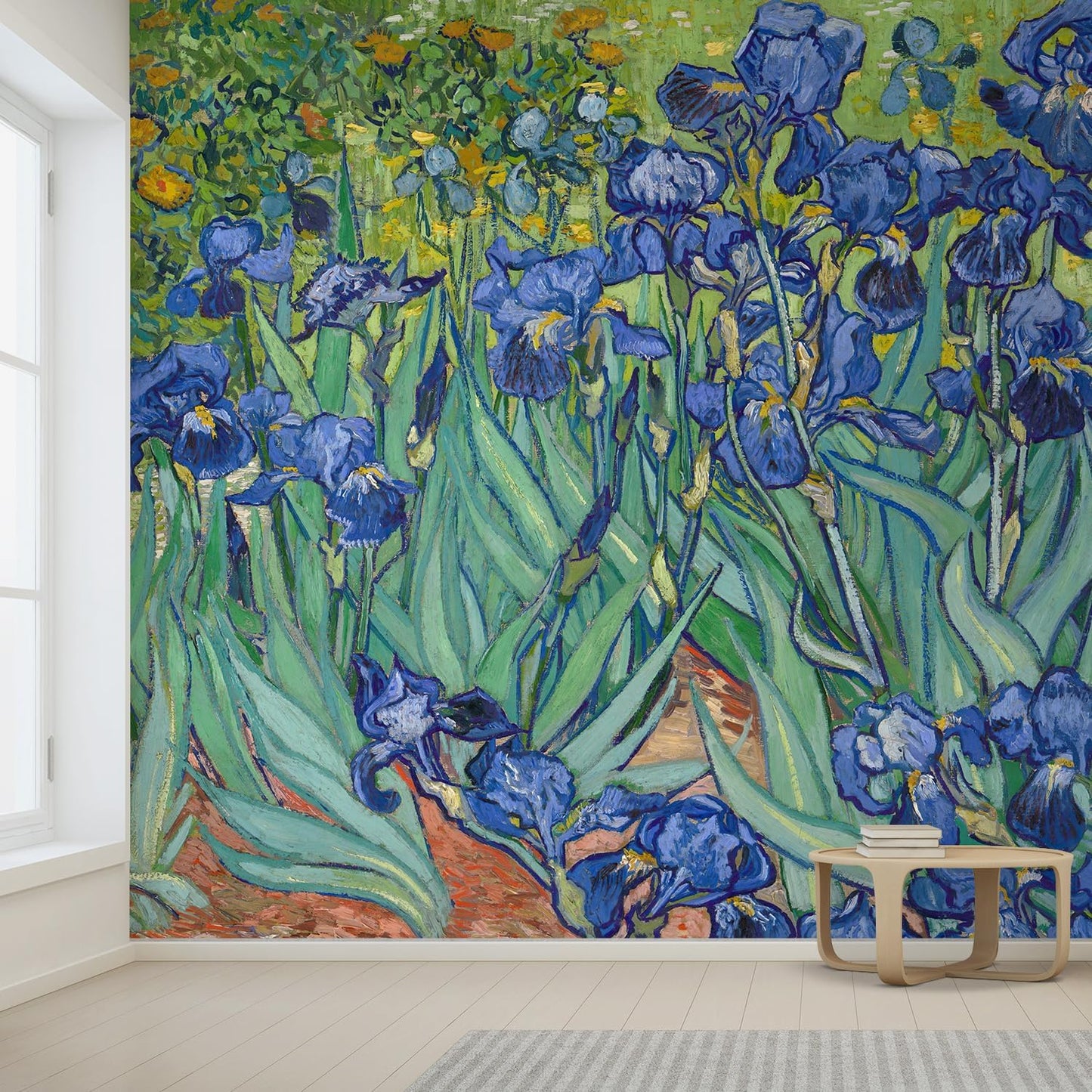 wall26 Irises by Vincent Van Gogh Dutch Impressionism 20th Century Artist Peel and Stick Large Wall Mural, Removable Wallpaper, Home Decor - 120x168 inches