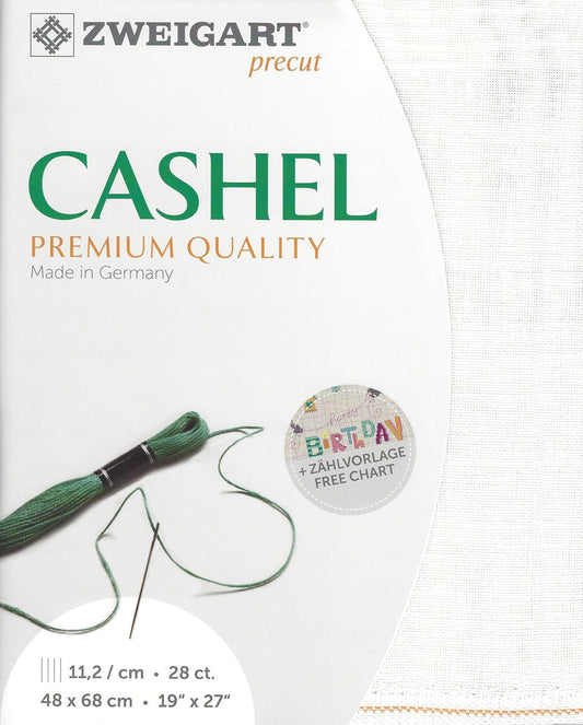 Precut Zweigart Cashel 28 Count Antique White 3281/101. Needlework Canvas, Cross Stitch Fabric, Embroidery Canvas 100% Linen