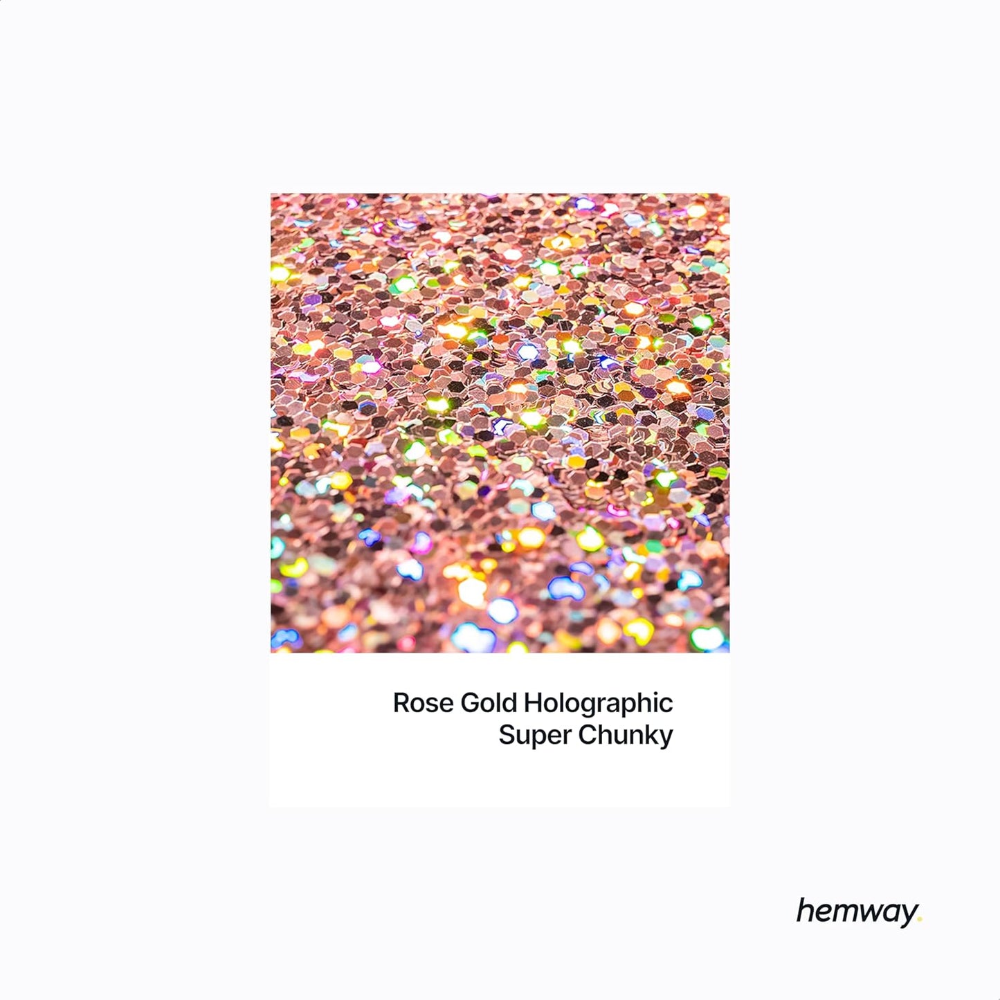 Hemway Glitter for Resin 100g Rose Gold Holographic Metallic Crystals for Epoxy Craft Super Chunky Flakes Tumblers Wax Melt