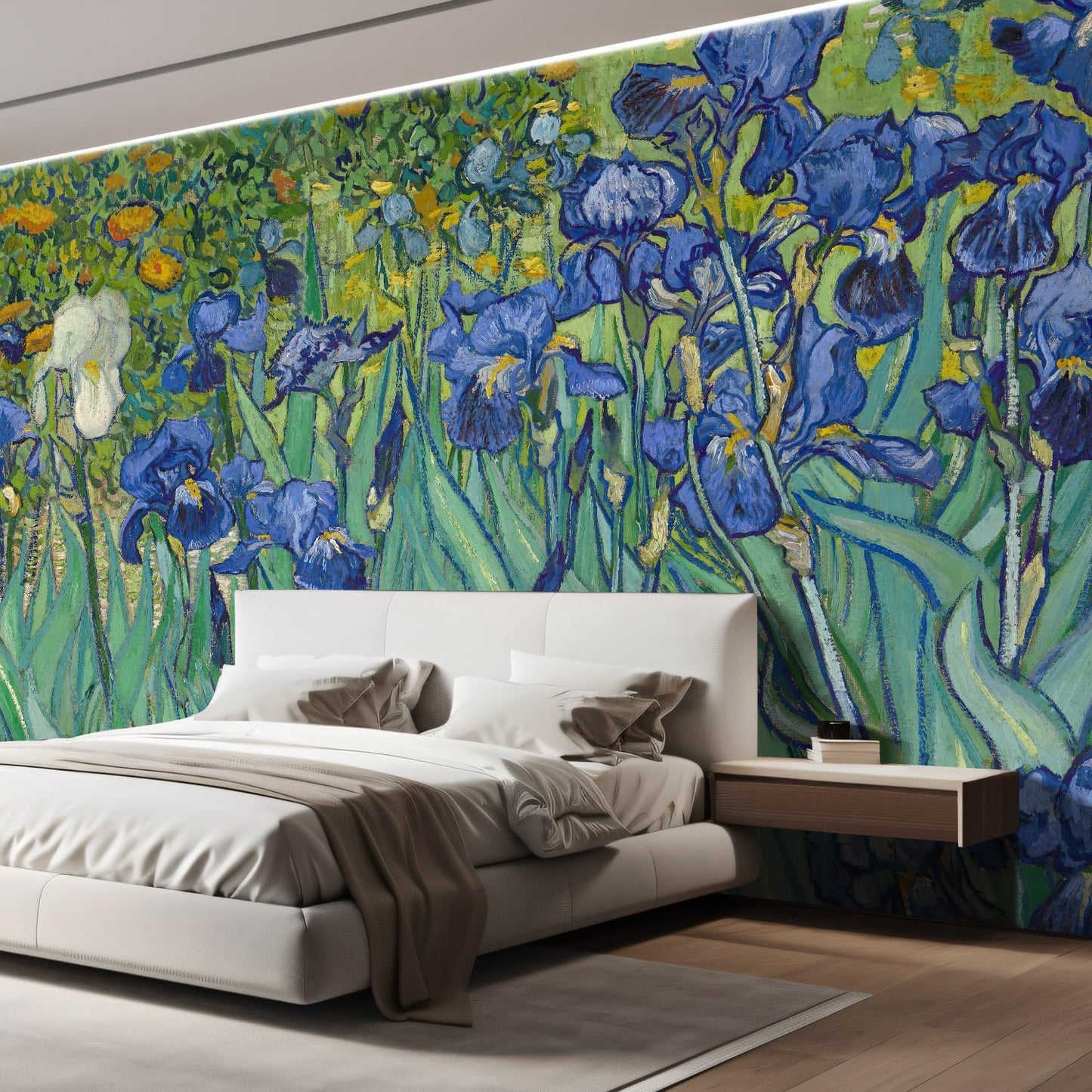 wall26 Irises by Vincent Van Gogh Dutch Impressionism 20th Century Artist Peel and Stick Large Wall Mural, Removable Wallpaper, Home Decor - 96x120 inches