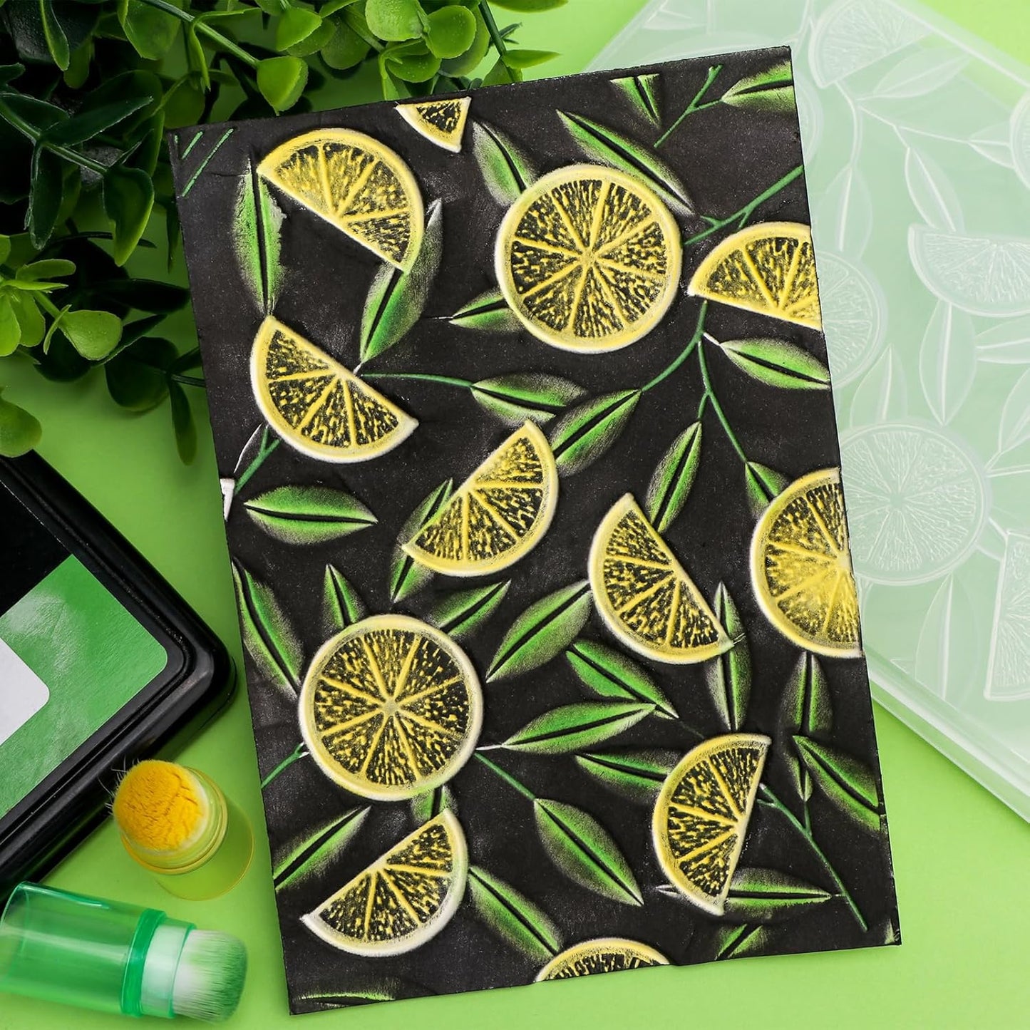 BAOFALI 3D Embossing Folders Lemon Textured for Card Making,Embossing Template Paper Card Embossing Stencil for DIY Scrapbooking Photo Album Card Paper Craft Decoration 6.3" L x 4.5" W