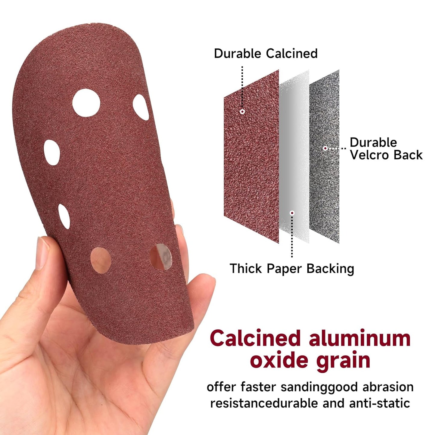 100 PCS 5 Inch Sanding Discs 150 Grit, Round Hook and Loop Sandpaper for Random Orbital Sander