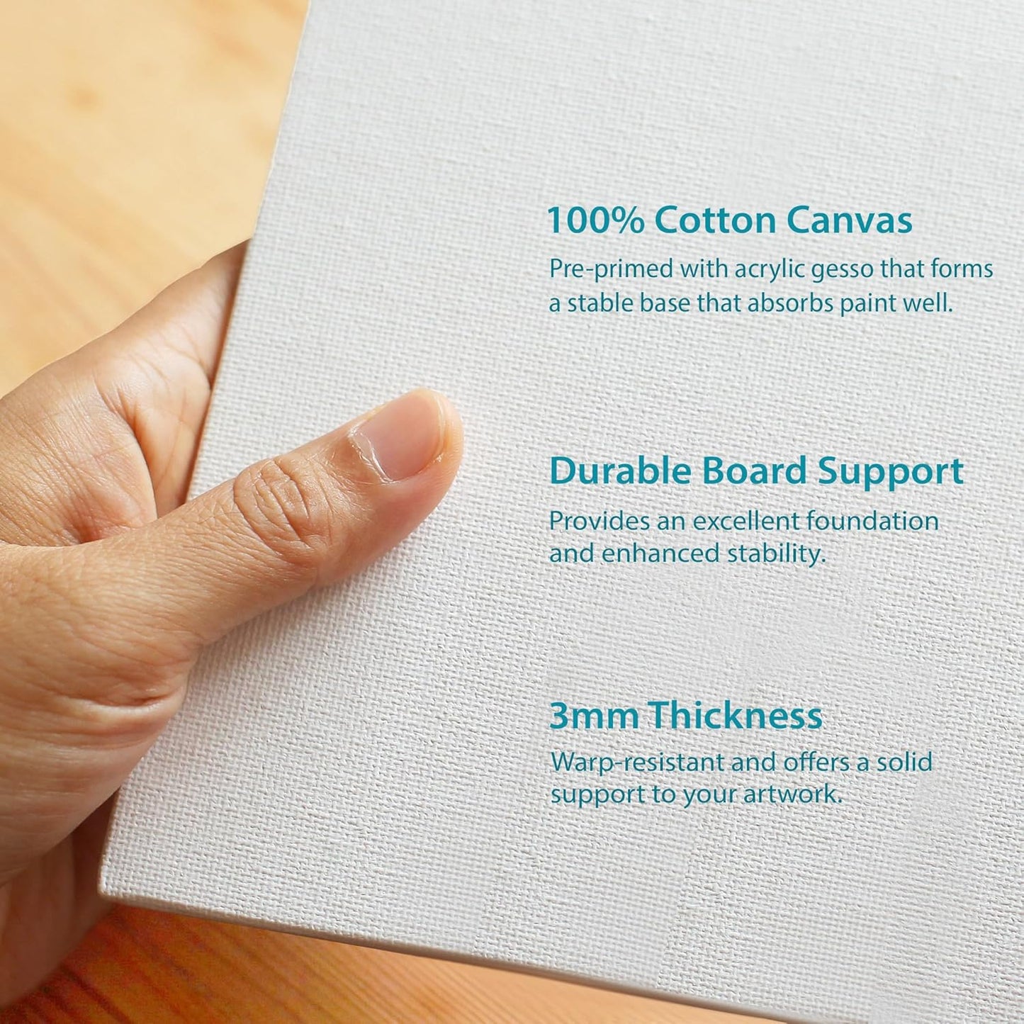 KEFF Canvas Boards for Painting - 12x12 12-Pack Bulk Canvas Panels, 100% Cotton Triple Primed Large Canvases for Art Painting Supplies, Acrylic, Oil, Watercolor & Tempera