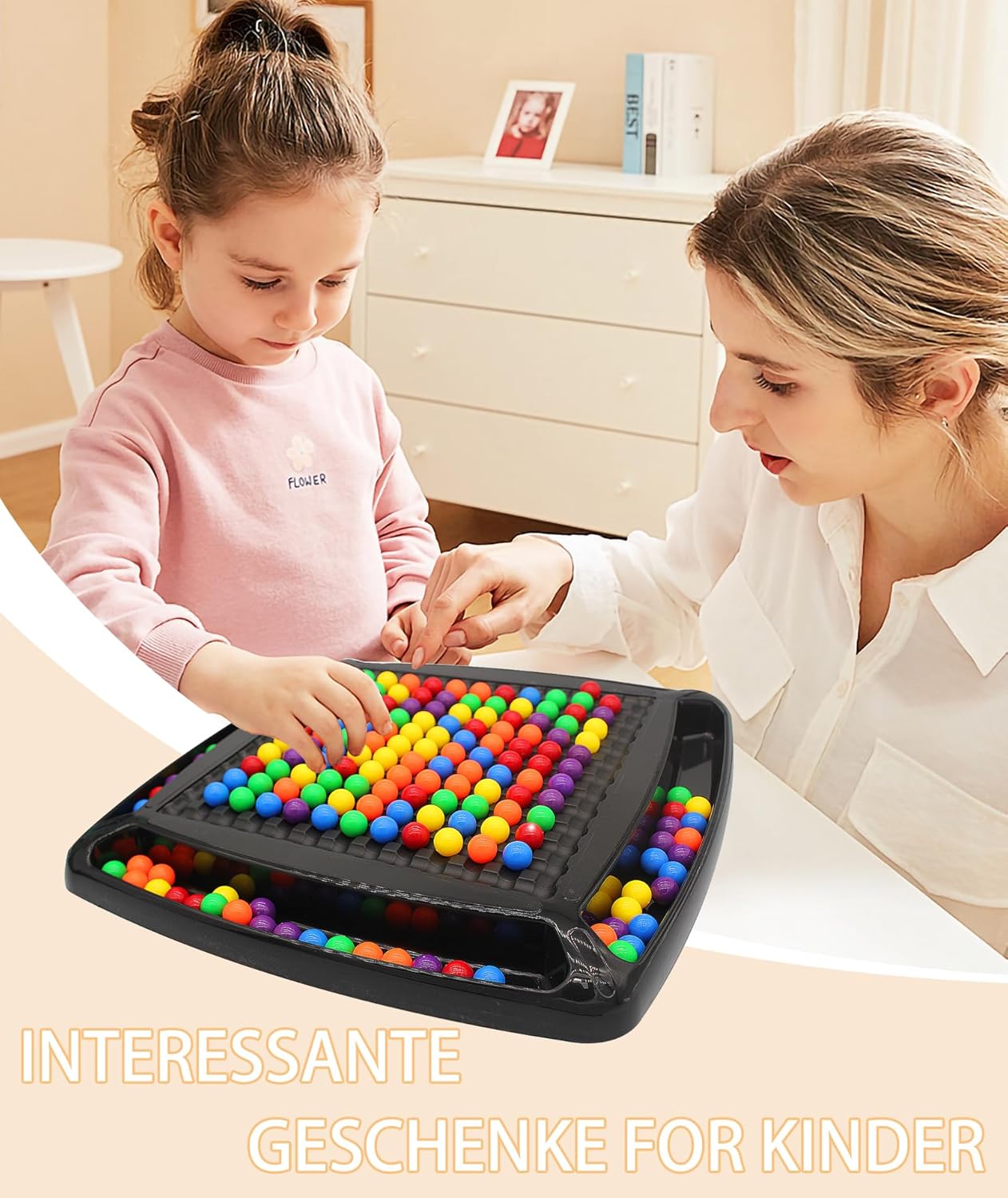 168PCS Marbles Intellectual Chessboard Dual Dual Strategy Board Game,Colored Marbles Fun Table Top Strategy Chess Board Game for Kids & Adults
