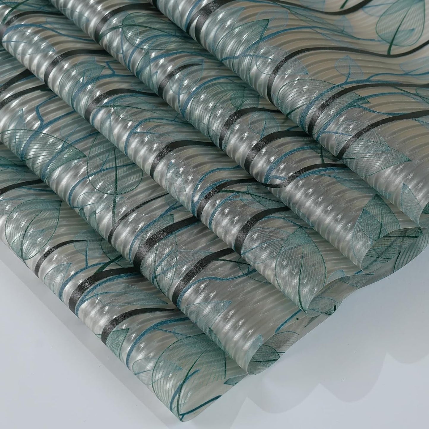 DKTIE Nature Pattern Rainbow Window Film Decorative Stained Glass Window Film Static Cling Films Easy Apply Removable Comes with Tools (U1747-Reeded Glass, 35.4" x 118.1")