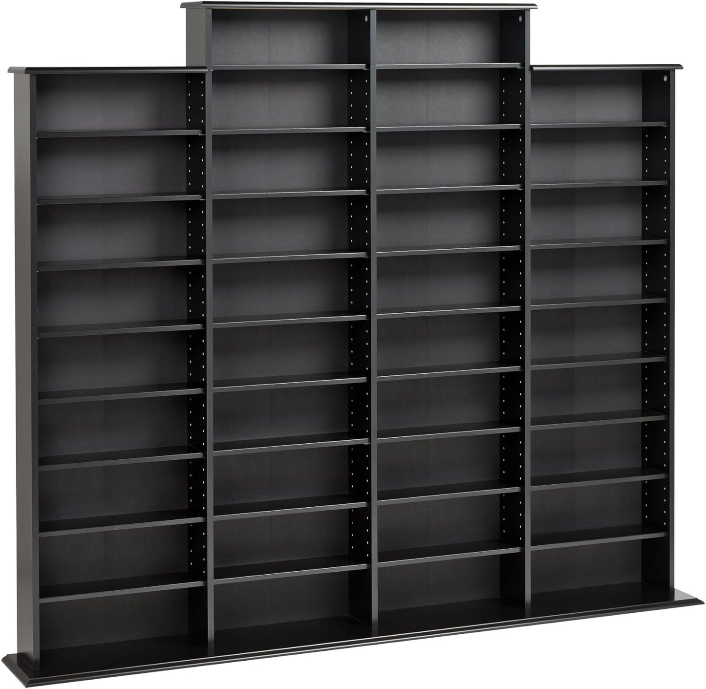 Prepac 4 Column Tall Cabinet Media Storage, 73.5" Wide, Black