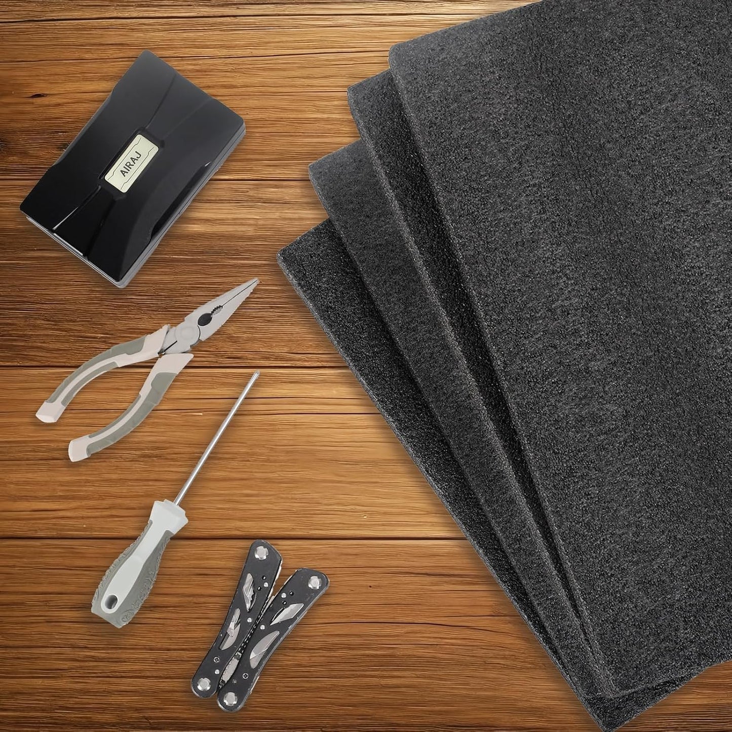 Black Customizable Polyethylene Foam Sheets, 2PACK 12 x 16 x 1.5INCH Thick Padding for Cases & Crafts
