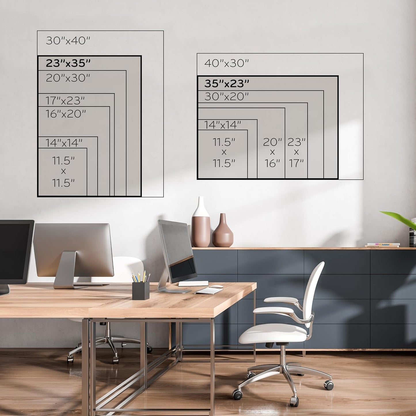 U Brands Magnetic Dry-Erase Board, 36 X 24 Inches, Black Wood Frame (311U00-01)
