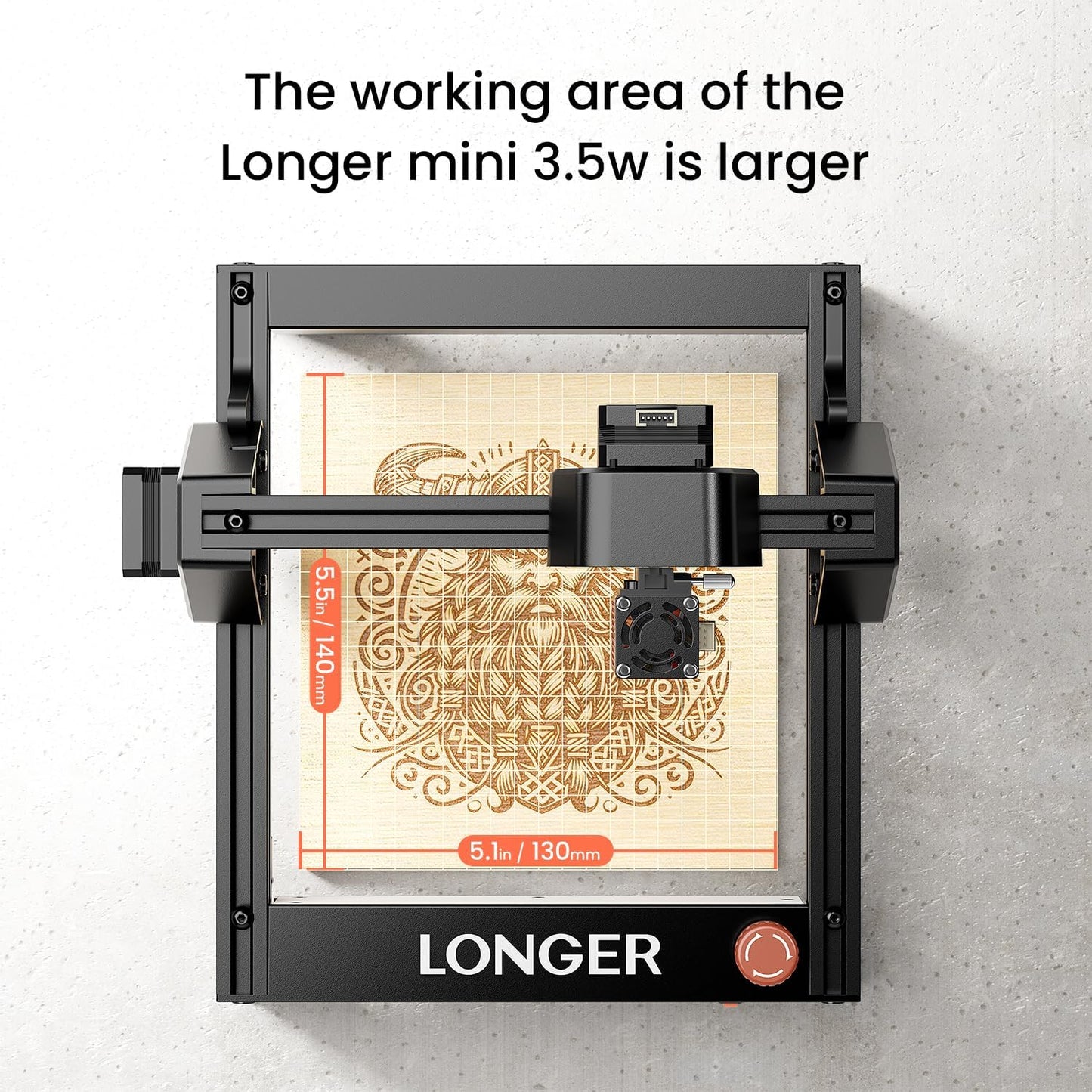 LONGER Ray5 mini Laser Engraver, 12000mm/min High-Speed Cutter for Wood, Metal, Acrylic, Leather, DIY CNC, 130x130mm Engraving Area, WiFi, Emergency Stop Safety (5.5W) Diameters