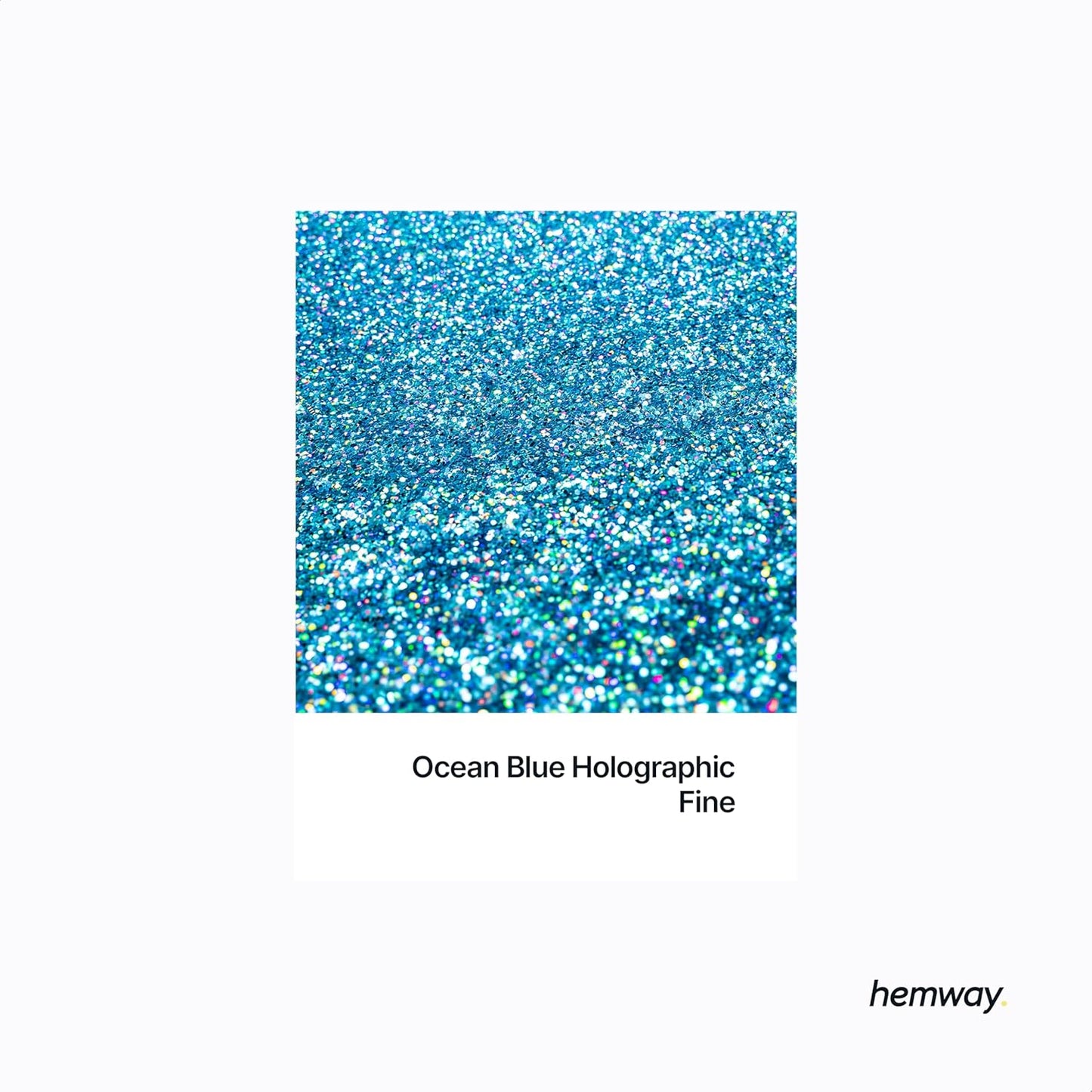 Hemway Polyurethane & Epoxy Resin Glitter 100g / 3.5oz Metallic Crystal Flake Additive for Flooring Jewelry Tumblers Glass Pigment - Fine (1/64" 0.015" 0.4mm) - Ocean Blue Holographic