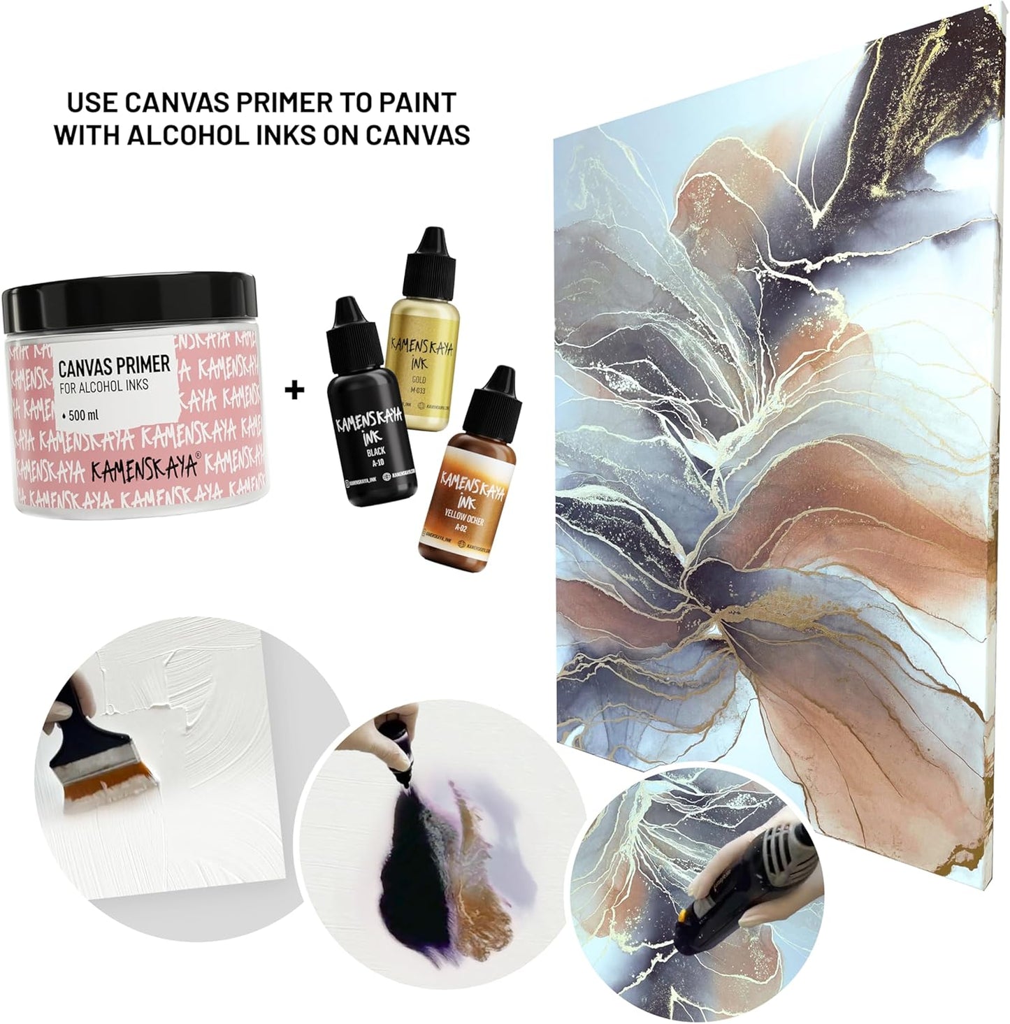 Metallic Alcohol Ink Set - Silver, Bronze, Gold Alcohol Ink - 3 pcs 0.51 fl oz (15 ml) Each
