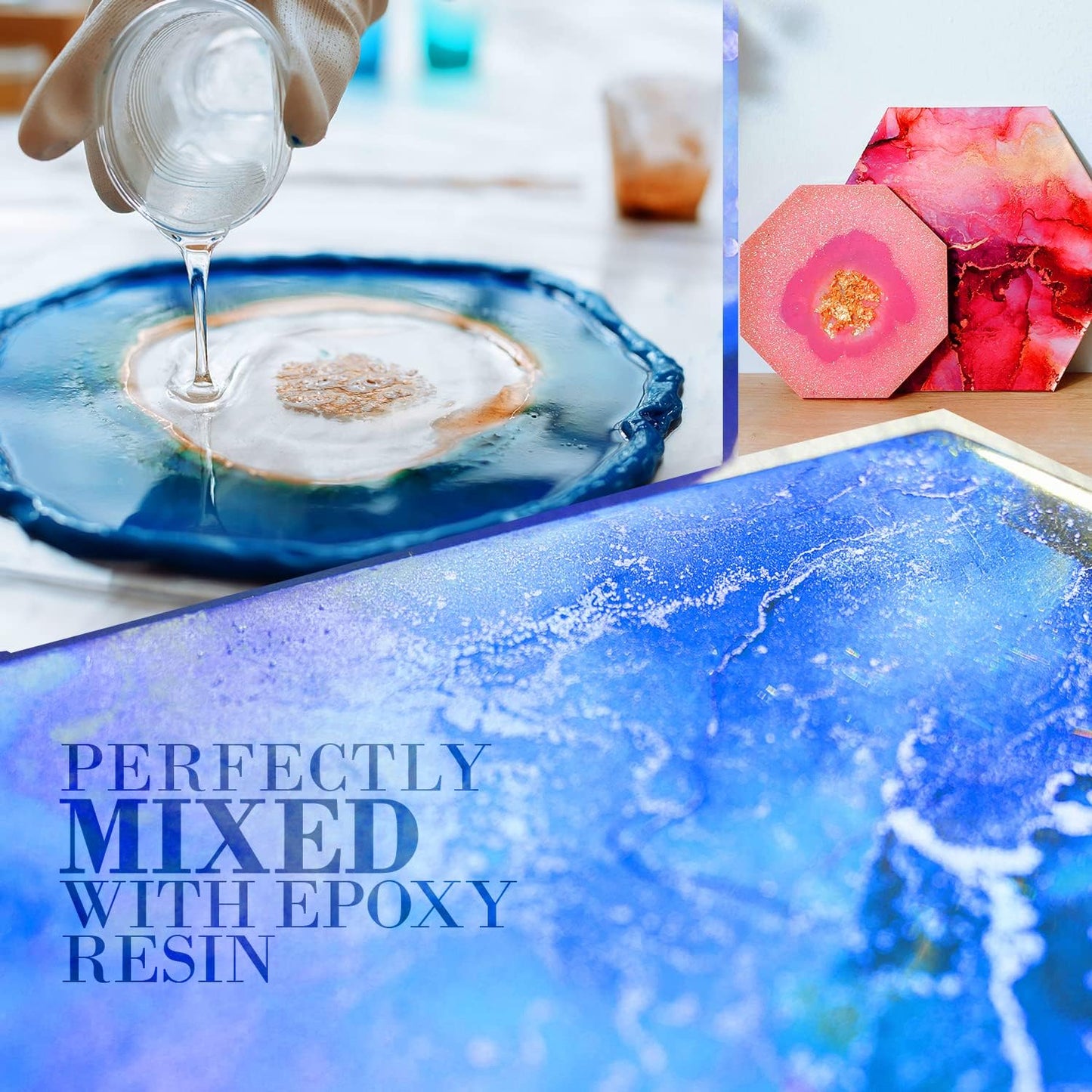 Royal Blue Mica Powder for Epoxy Resin 56g / 2oz. Jar - Techarooz 2 Tone Resin Dye Color Pigment Powder for Lip Gloss, Nails, Colorant for Slime Bath Bombs Soap Making & Polymer Clay