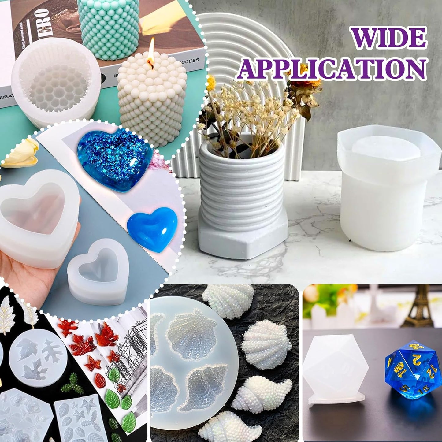 Silicone Mold Making Kit - 40oz Elastic Liquid Silicone Rubber for Making Silicone Mold, Casting - Fast Cured Translucent 18A Molding Silicone for DIY Resin Molds, Candle Molds, Soap Mold, Crafts