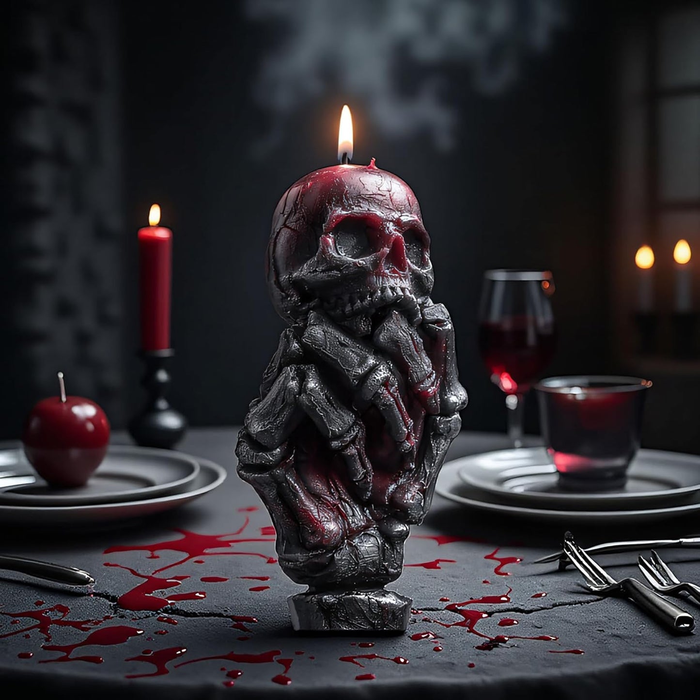 Skull Hand Ghost Cylinder Molds Silicone Wave Spiral Candle Mold - Silicone Resin Casting Molds for Candle & Resin & Soap Craft Supplies