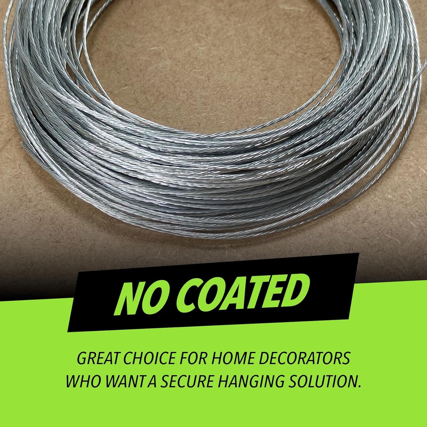 Picture Hanging Wire #3 30lbs 100-Feet, Flexible Steel Wire 18 Gauge for Hang Up Frame/Painting and Mirror