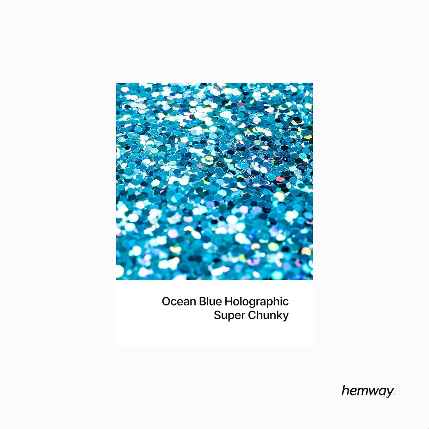 Hemway Glitter for Resin 100g Ocean Blue Holographic Metallic Crystals for Epoxy Craft Super Chunky Flakes Tumblers Wax Melt