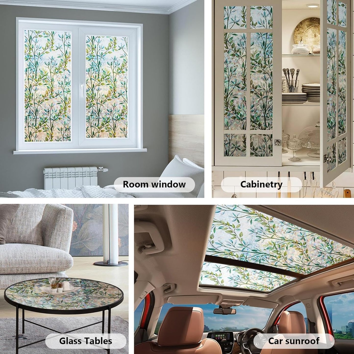 Finnez Window Privacy Film 3D Static Cling Window Film, No Glue Heat Control & 96% UV Blocking for Home Office, Decorative Frosted Glass Cover 45.2 Inch x 6.5 Feet