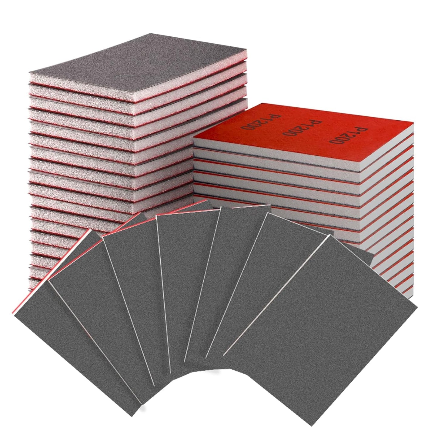 30-Pcs 3x4 Inch 1200 Grit Sanding Sponge Set, Soft Foam Hand Sanding Blocks, Ultra-Fine Wet/Dry Sandpaper for Wood, Metal, Drywall, Furniture Polishing