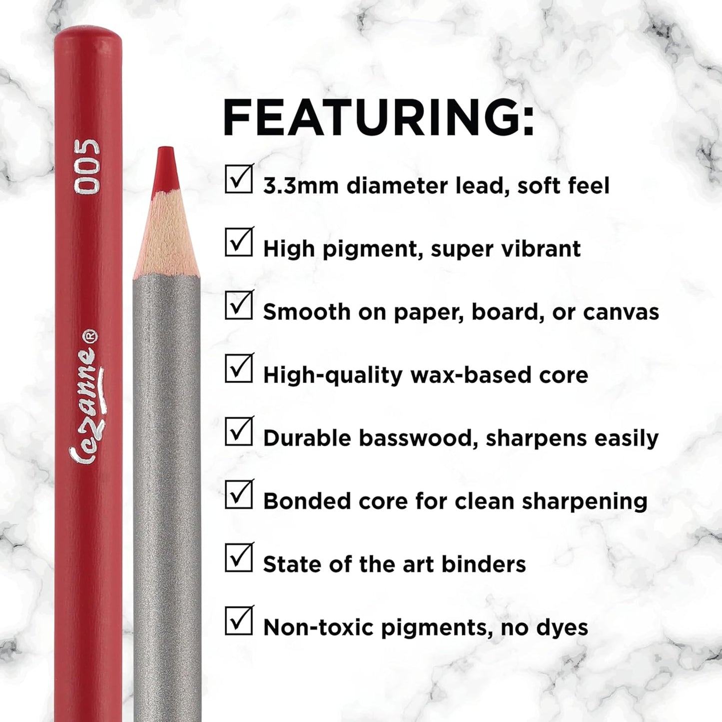 Creative Mark Cezanne Premium Colored Pencils Forest Green 6 Pack - Highly-Pigmented Drawing Pencils - Coloring Pencils for Drawing, Blending, Coloring, and More