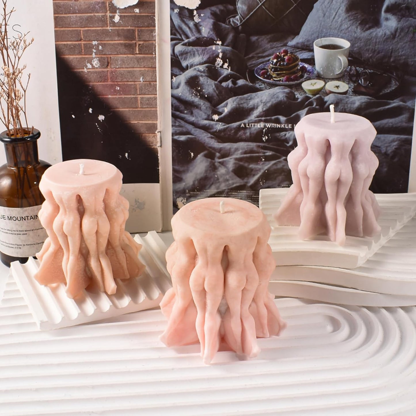 Cylinder Wave Rotation Body Soap Resin Casting Resin Making Molds Silicone Mold for Candle Home Decorate 3D Animal Mold Candle Making Mold