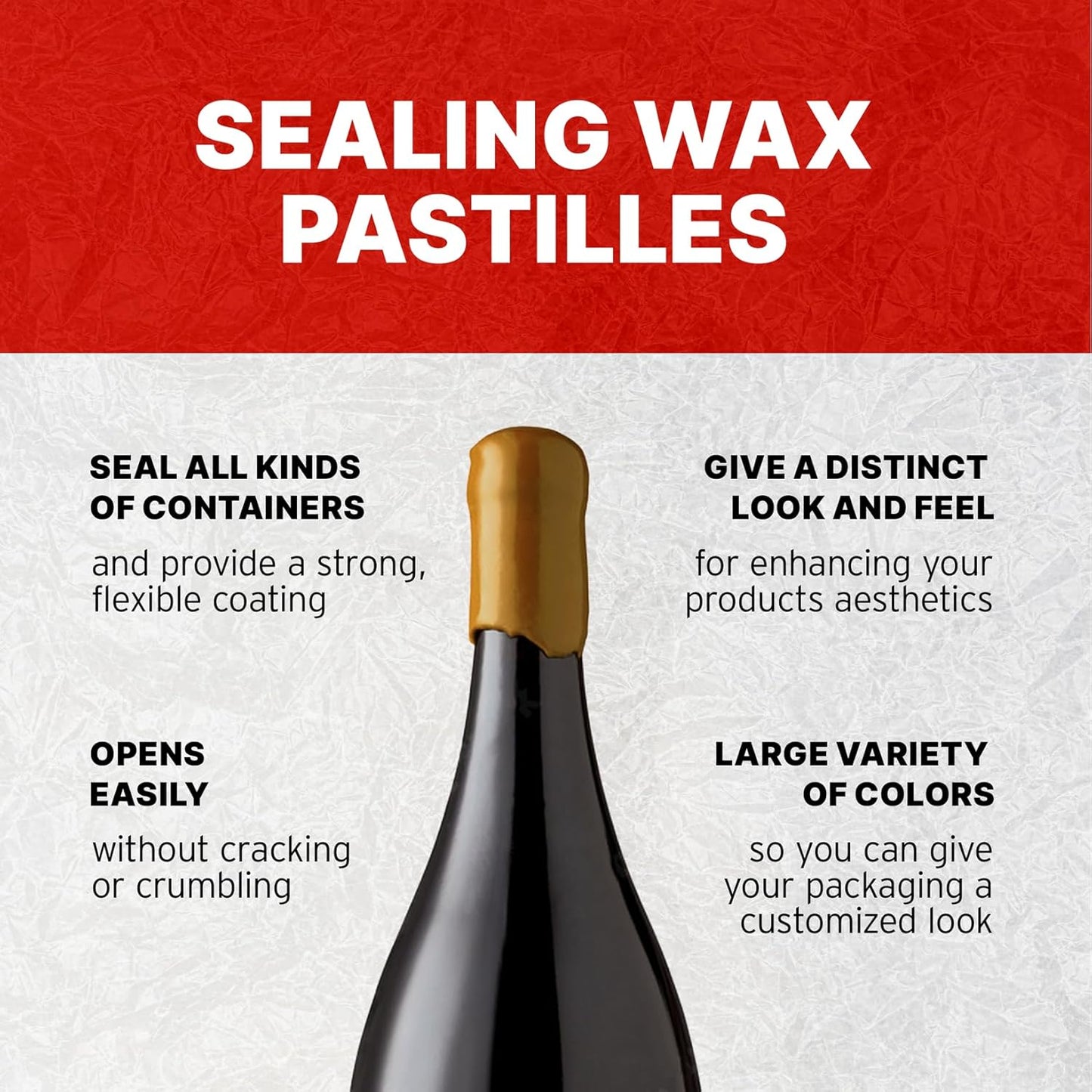 Blended Waxes, Inc. Bottle Sealing Wax Beads, Premium Pastille Wax Seal Beads for Wine, Beer, and Liquor Bottle Closure, Seals Between 25-30 Bottles, 1 lb, Goldenrod