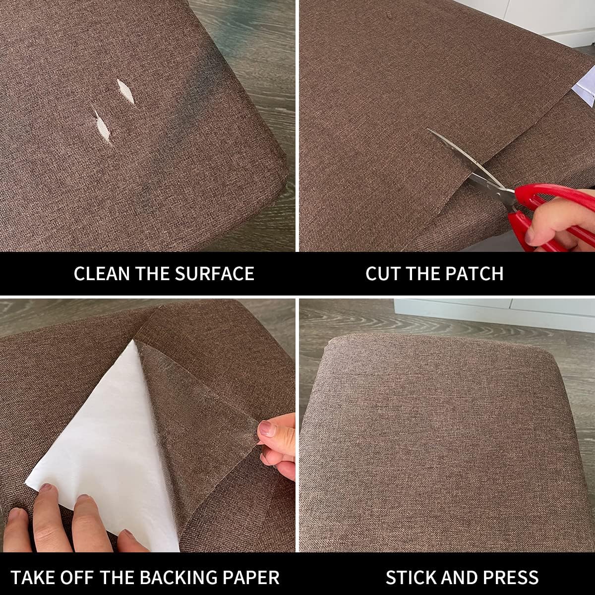 Fabric Repair Patches, 17X158 Inch Linen Repair Tape Self-Adhesive Fabric Patches Durable, DIY Large Linen Tape for Sofa, Couches, Furniture, Chair, Clothing （17X158 Inch, White）