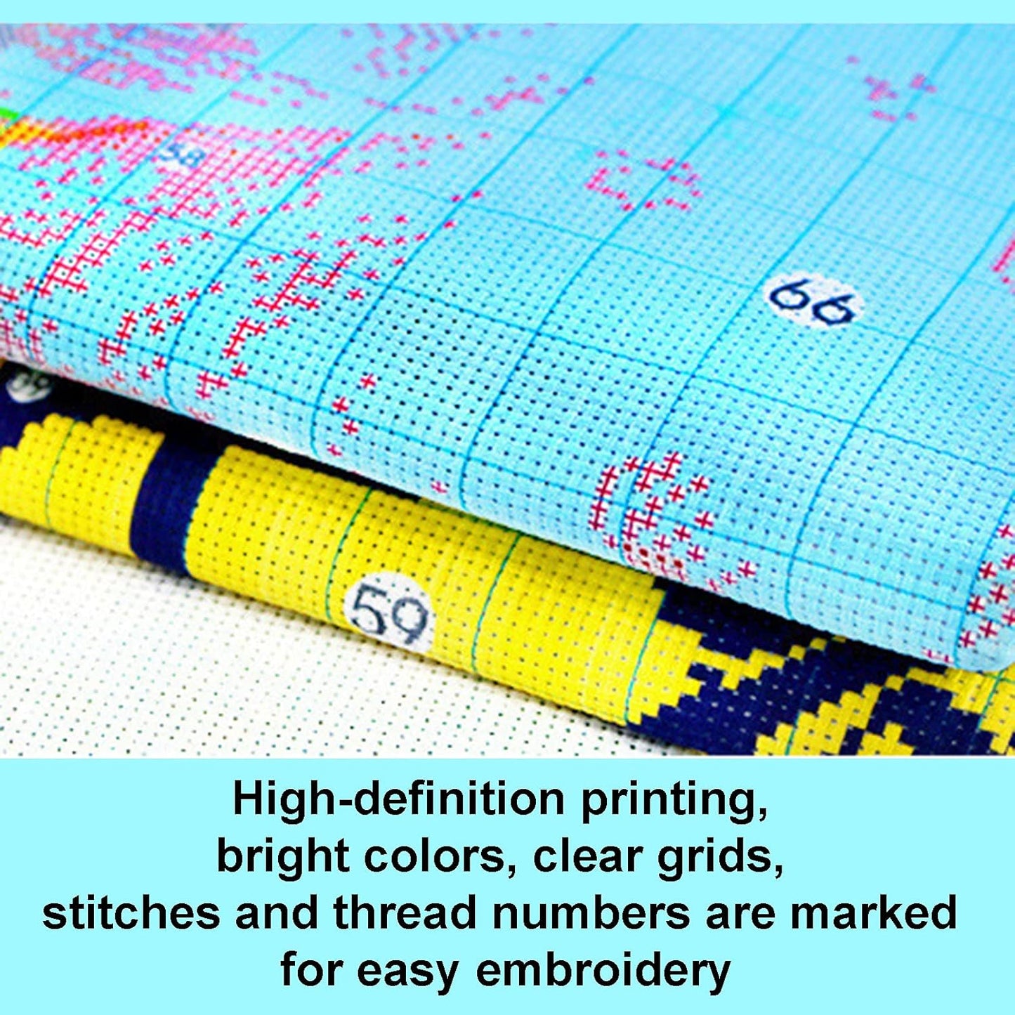 51buyoutgo 11CT Stamped Cross Stitch Kits for Adults - 18x18 in Beginner Embroidery Kit with Easy Funny Washable Animal Tiger Pattern, Pre Printed Fabric for DIY Home Decor, Gifts & Stress Relief