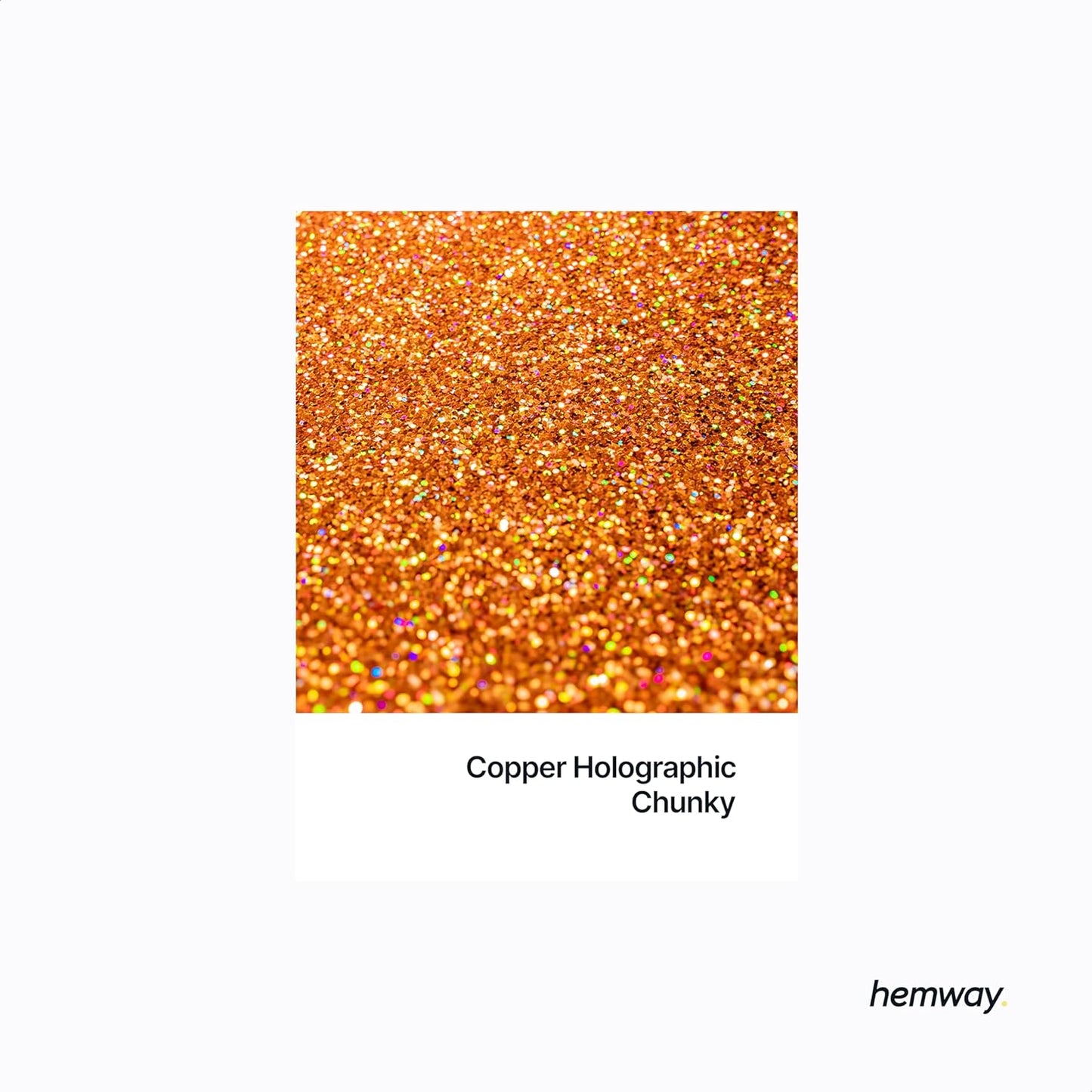 Hemway Polyurethane & Epoxy Resin Glitter 100g / 3.5oz Metallic Crystal Flake Additive for Flooring Jewelry Tumblers Glass Pigment - Chunky (1/40" 0.025" 0.6mm) - Copper Holographic