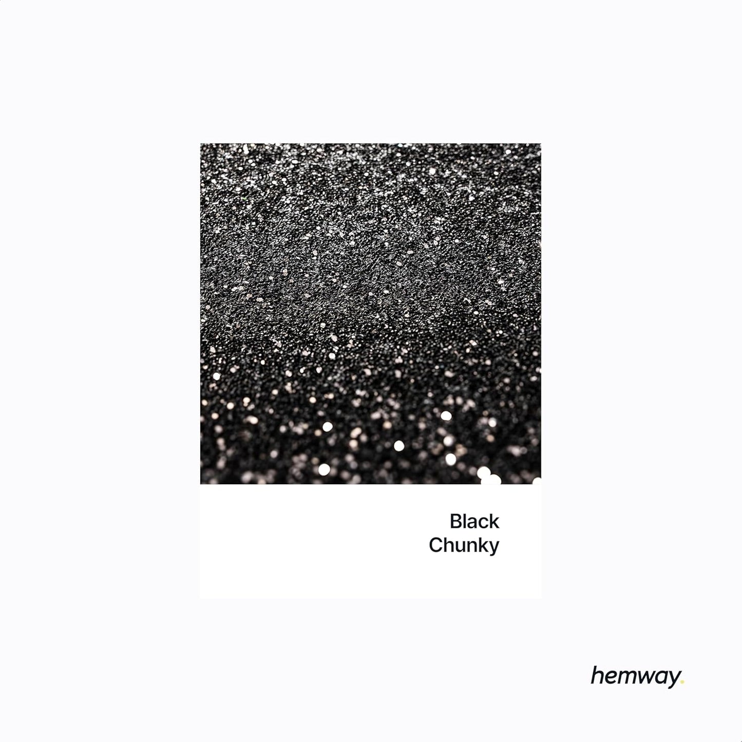 Hemway Polyurethane & Epoxy Resin Glitter 100g / 3.5oz Metallic Crystal Flake Additive for Flooring Jewelry Tumblers Glass Pigment - Chunky (1/40" 0.025" 0.6mm) - Black