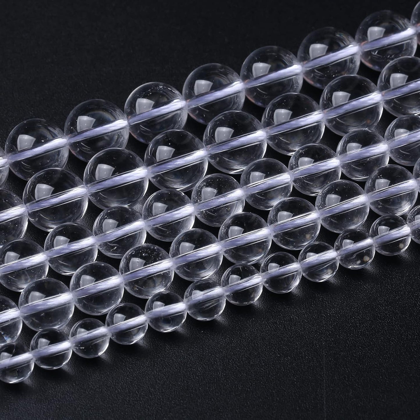 AAAAA Natural Clear White Crystal Quartz Beads Round Loose Spacer Beads for Jewelry Making DIY Bracelets Crystal Energy Healing Power Stone 60pcs 6mm 15 Inch