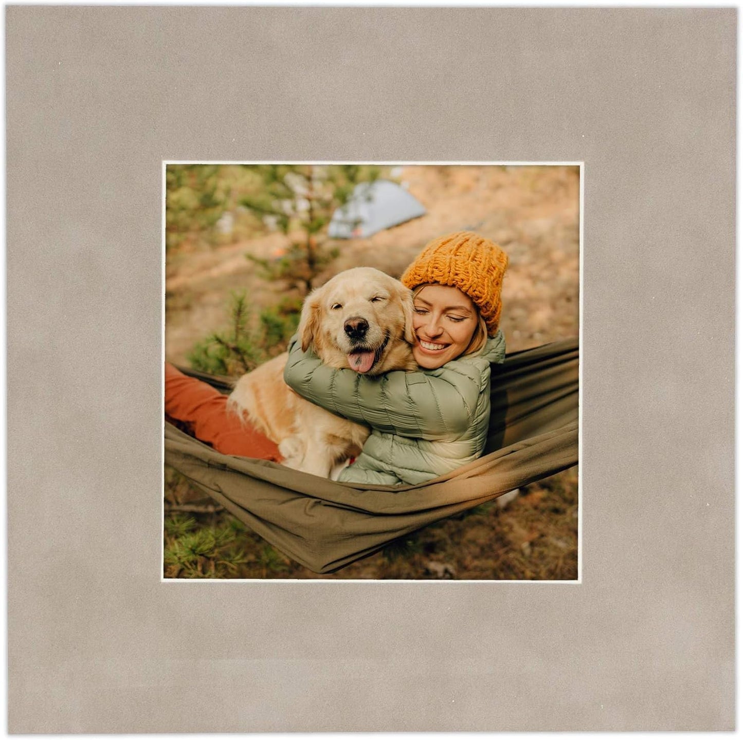 Pack of 25 Acid Free 8x10 Mats Bevel Cut for 5x8 Photos - Light Grey Suede Precut Matboards With Backing Boards and Clear Photo Mat Bags For Pictures, Photos, Framing - 4-ply Thickness