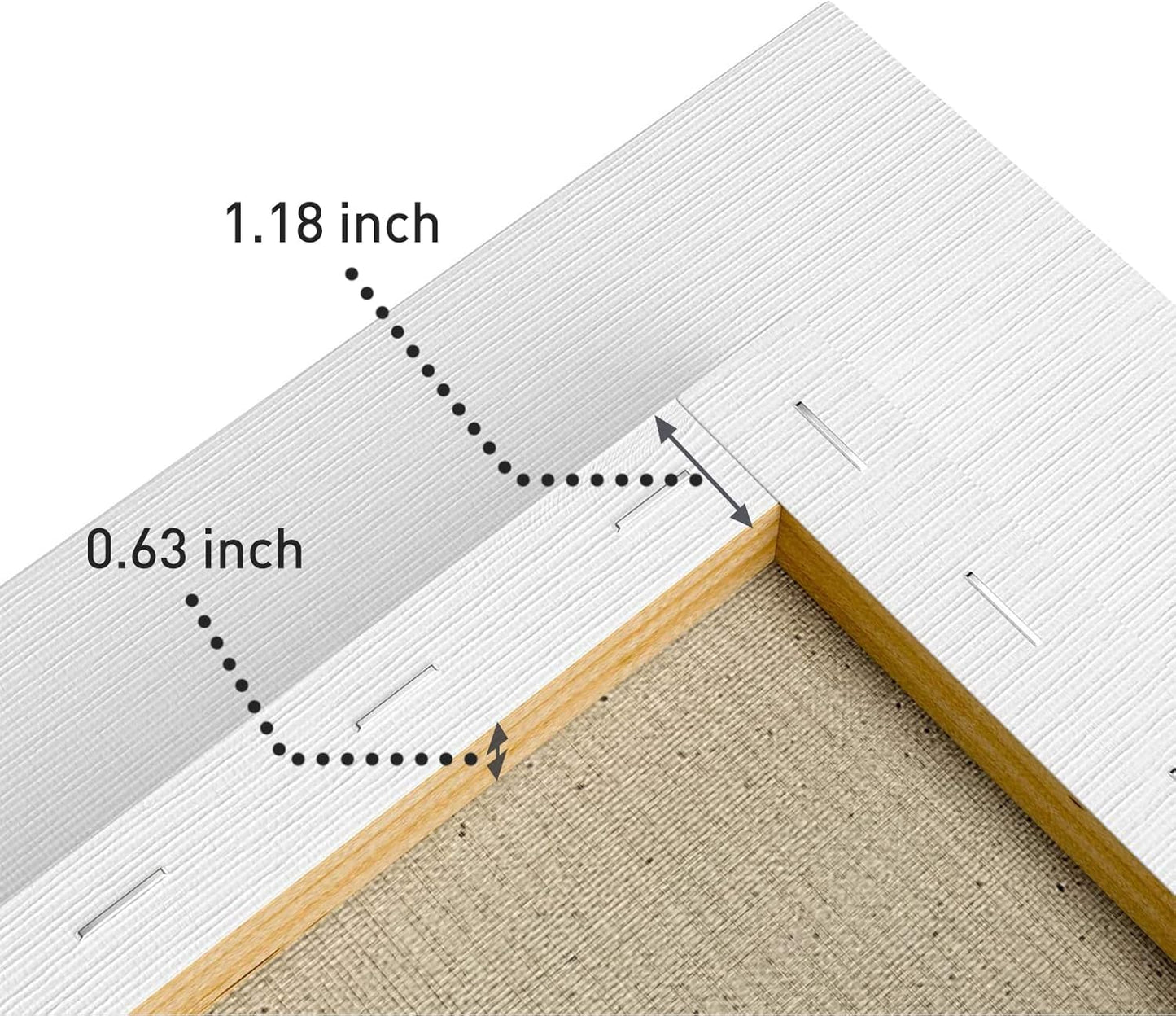 GOTIDEAL Stretched Canvases for Painting, 18x24" Inch Set of 5, Primed White - 100% Cotton Blank Art Canvas Boards for Painting for Acrylic Pouring, Oil Paint Dry & Wet Art Media