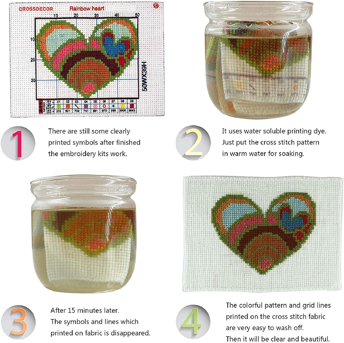Dimensean Stamped Cross Stitch Kits Full Range of Embroidery Patterns Starter Kits for Beginners Adult or Kids DIY Cross Stitches Needlepoint Kits 11CT-Abstract Wolf 15.7x19.7 inch