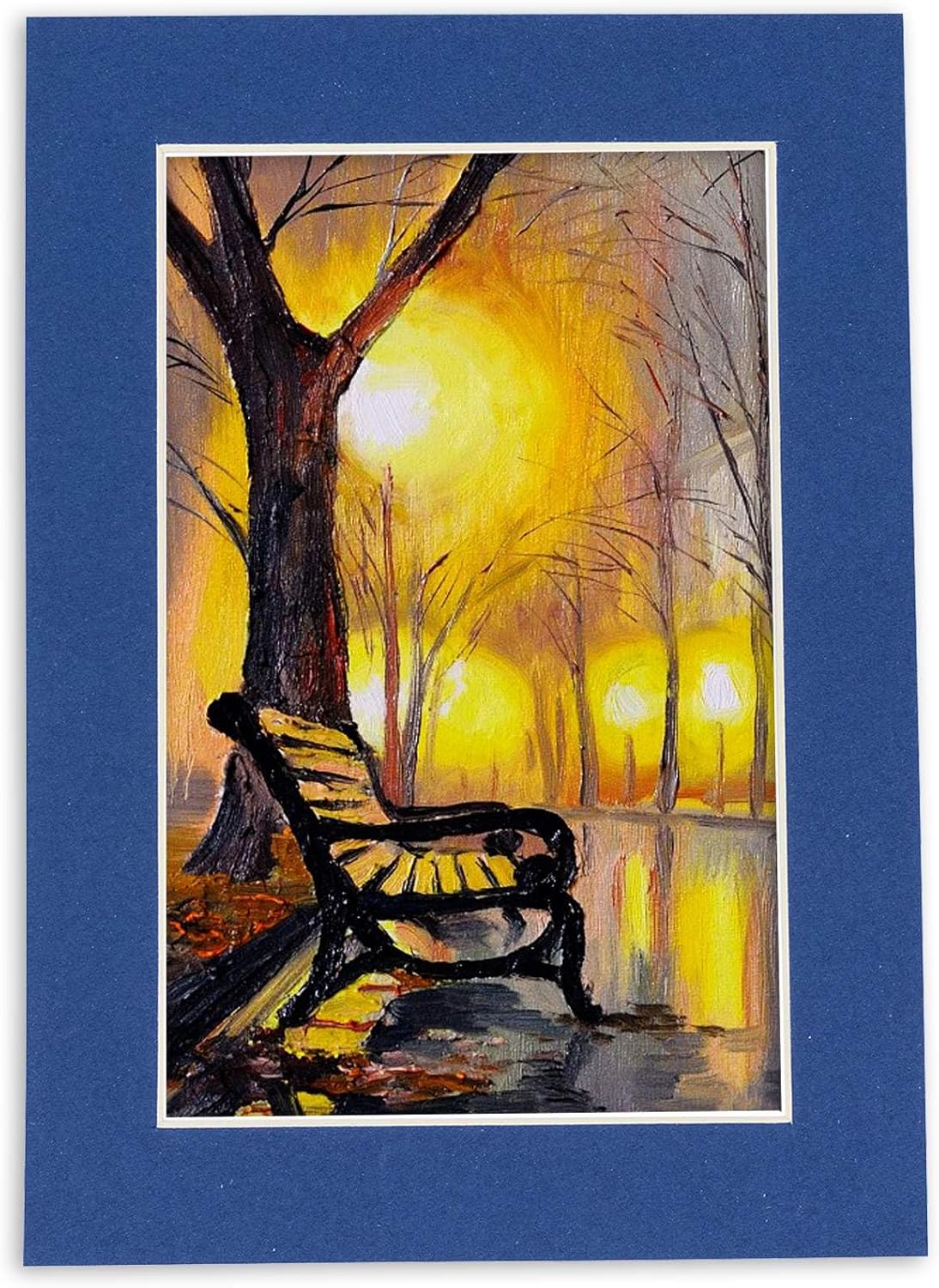 Poster Palooza 8x10 Mat Bevel Cut for 5.5x8.5 Photos - Acid Free Bottle Blue Precut Matboard - For Pictures, Photos, Framing - 4-ply Thickness